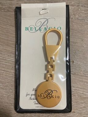 Gold Tone Men's Keychain with Branded Disc